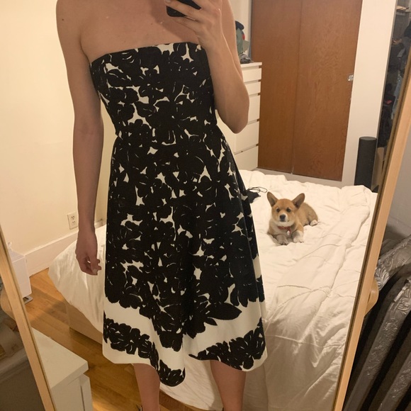 strapless a line midi dress